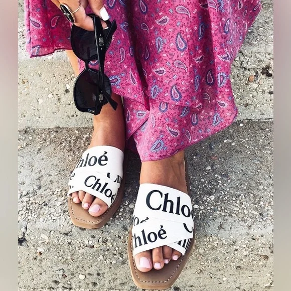 Chloe | Shoes | Chloe Woody Logo Slide Sandal | Poshmark